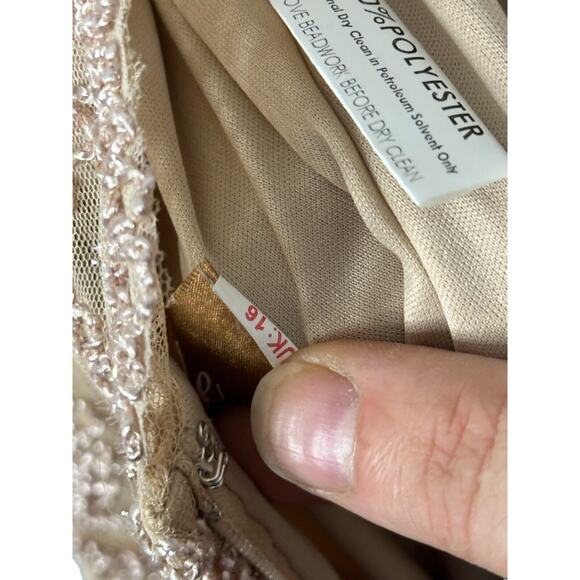 NEW Jade Couture Ball Gown Shawl 14 Beige Gold Lace Sequins Mother of Bride 7649 - Picture 8 of 15